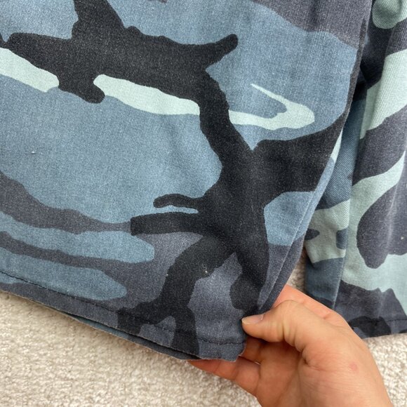 VTG Big Al Military Blue Camo Cargo Shorts Size 42 Baggy Y2K Skater Canada Made* - Picture 7 of 16